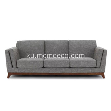 Sofa Fabric Grey Volcanic Grey with Feet Wooden